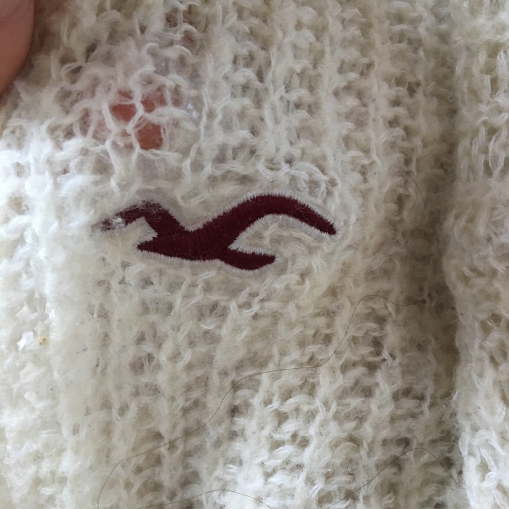 Hollister white cardigan size S